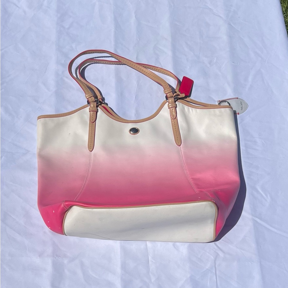 Pink ombré coach tote